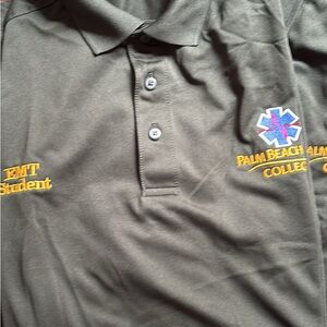 Three Palm Beach State College EMT Student forest Green Polo Shirt